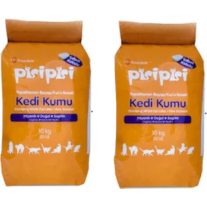 Pisipisi Sabun Kokulu Kalın Taneli Kedi Kumu 2 x 10 kg
