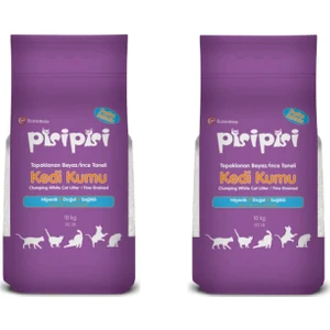 Pisipisi Pudra Kokulu İnce Taneli Kedi Kumu 2 x 10 kg