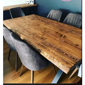 Mimari Dekor Ahsap Kütük Yemek Masası