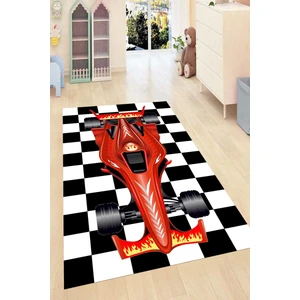 Kaymaz Taban Yıkanabilir Formula Bir Araba Desenli Dijital Baskılı Halı RSP1457