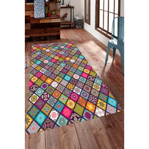 Kaymaz Taban Yıkanabilir Simetrik Baklava Desenli Dijital Baskılı Halı RSP1480