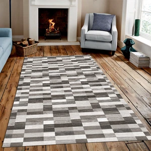 Kaymaz Taban Yıkanabilir Modern Parke Desenli Dijital Baskılı Halı RSP89