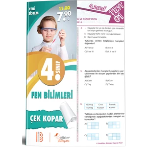 Eğitim Dünyası Yayınları & Benim Hocam Yayınları - 4. Sınıf Fen Bilimleri Çek Kopar Yaprak Test