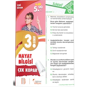 Eğitim Dünyası Yayınları & Benim Hocam Yayınları - 3. Sınıf Hayat Bilgisi Çek Kopar Yaprak Test