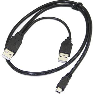 5 Pin Mini USB 2.0 Dual Y Harddsik Kablosu