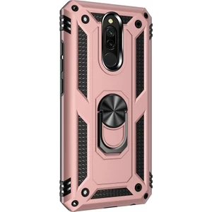 Case Street Xiaomi Redmi 8 Kılıf Çift Katmanlı Tank Yüzüklü Mıknatıslı Vega Kapak Bronz