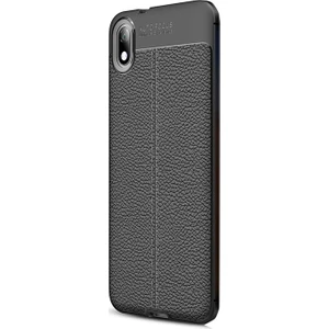 Case Street Xiaomi Redmi 7A Kılıf Niss Silikon Deri Görünümlü Siyah