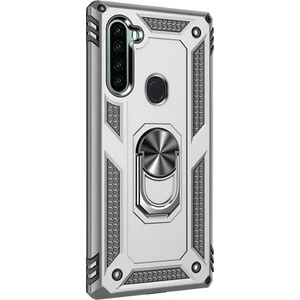 Teknogrup Xiaomi Redmi Note 8 Kılıf Çift Katmanlı Yüzüklü Manyetik Vega Kapak - Gümüş