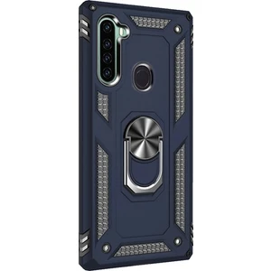 Teknogrup Xiaomi Redmi Note 8 Kılıf Çift Katmanlı Yüzüklü Manyetik Vega Kapak - Lacivert