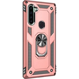 Teknogrup Xiaomi Redmi Note 8 Kılıf Çift Katmanlı Yüzüklü Manyetik Vega Kapak - Rose