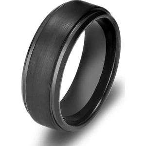 Erkek Mat Siyah Fırçalanmış Tungsten Yüzük Dm75 28