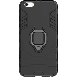 Apple iPhone 6 Plus/6S Plus Yüzük Standlı Armor Kılıf - Siyah
