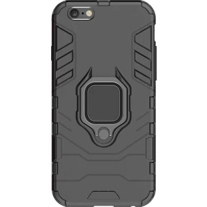 Apple iPhone 6/6S Yüzük Standlı Armor Kılıf - Siyah