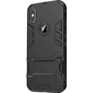 Apple iPhone XS Max Alfa Serisi Armor Standlı Perfect Koruma Kılıf - Siyah