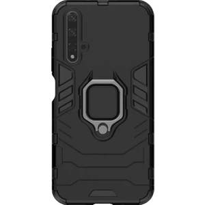 Huawei Honor 20 Yüzük Standlı Armor Kılıf - Siyah