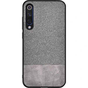 Meizu 16XS Fabrik Serisi Kumaş ve Deri Desen Kılıf - Gri