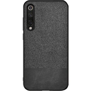 Meizu 16XS Fabrik Serisi Kumaş ve Deri Desen Kılıf - Siyah