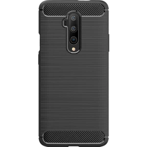 OnePlus 7T Pro Brushed Carbon Fiber Silikon Kılıf - Siyah