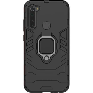 Xiaomi Redmi Note 8 Yüzük Standlı Armor Kılıf - Siyah