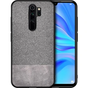 Xiaomi Redmi Note 8 Pro Fabrik Serisi Kumaş ve Deri Desen Kılıf - Gri