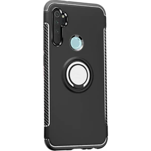 Xiaomi Redmi Note 8 Yüzük Standlı Armor Silikon Kılıf - Siyah