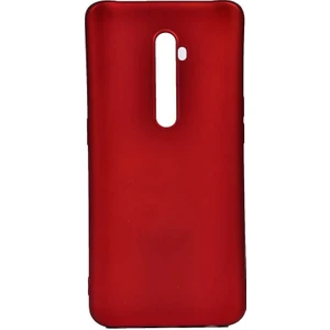 Tekno Grup Oppo Reno 2Z Kılıf Mat Premium Silikon Kılıf + Cam Ekran Koruyucu Kırmızı