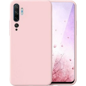 Tekno Grup Xiaomi Mi Note 10 Kılıf Mat Premium Silikon Kılıf + Tam Kaplayan 5D Cam Rose