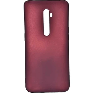 Tekno Grup Oppo Reno 2Z Kılıf Mat Premium Silikon Kılıf + Tam Kaplayan 6D Nano Ekran Koruyucu Bordo
