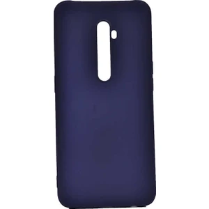 Tekno Grup Oppo Reno 2Z Kılıf Mat Premium Silikon Kılıf + Tam Kaplayan 6D Nano Ekran Koruyucu Lacivert