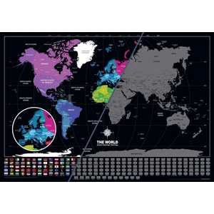 Scratch Map Eyaletli Bayraklı Kazınabilir Dünya Haritası 2020 Versiyon En Büyük Boy 70×100 cm