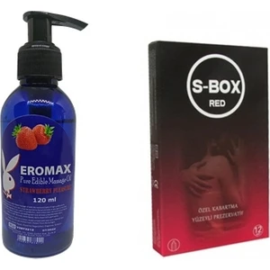 Çilek Aromalı Yenilebilir Masaj Yağı  Yağ + Tırtıklı Kabartma Yüzeyli Prezervatif