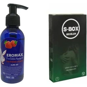 Çilek Aromalı Yenilebilir Masaj Yağı  Yağ + Uzun Geceler Prezervatif
