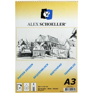 Alex Schoeller Eskiz Blok A3 90 Gr Spiralli Dik 60 Yaprak Alx-822