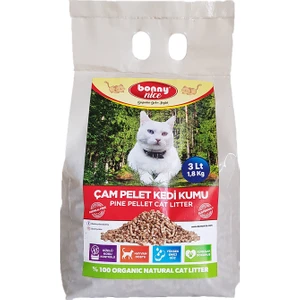 Bonny Nice Doğal Çam Pelet Kedi Kumu 2 kg 4 l x 3 Paket 12 l