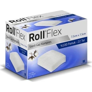 Roll Flex 7.5cmX7.5cm Steril Gaz Kompres Spanç 100 Adet