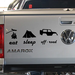 Melek Pazarı - Eat, Sleep. Off Road Oto Sticker 40 X 14 cm Siyah