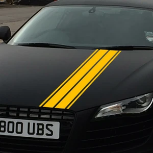 Melek - Çift Şerit Araba Kaput Sticker Sarı