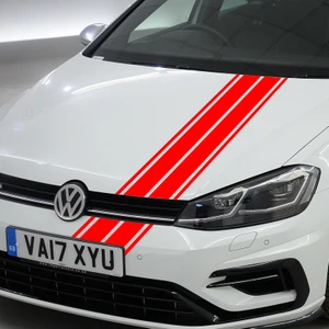 Melek - Çift Şerit Araba Kaput Sticker Kırmızı