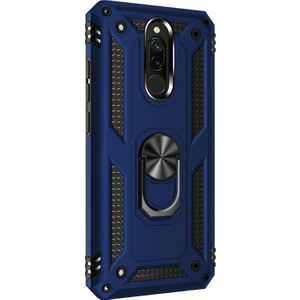 Xiaomi Redmi 8 Kılıf Military Ring Holder Lacivert