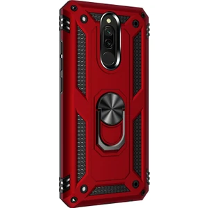Xiaomi Redmi 8 Kılıf Military Ring Holder Kırmızı