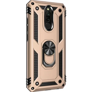 Xiaomi Redmi 8 Kılıf Military Ring Holder Gold