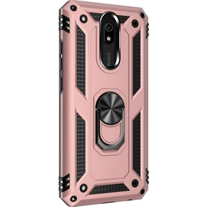 Xiaomi Redmi 8A Kılıf Military Ring Holder Rose Gold
