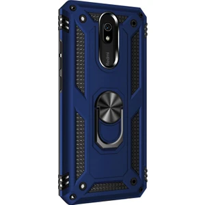 Xiaomi Redmi 8A Kılıf Military Ring Holder Lacivert