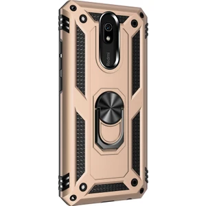 Xiaomi Redmi 8A Kılıf Military Ring Holder Gold