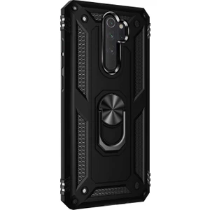 Xiaomi Redmi Note 8 Pro Kılıf Military Ring Holder Siyah