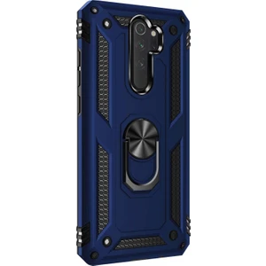 Xiaomi Redmi Note 8 Pro Kılıf Military Ring Holder Lacivert