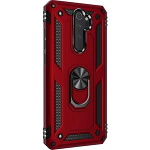 Xiaomi Redmi Note 8 Pro Kılıf Military Ring Holder Kırmızı