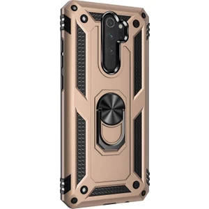 Xiaomi Redmi Note 8 Pro Kılıf Military Ring Holder Gold