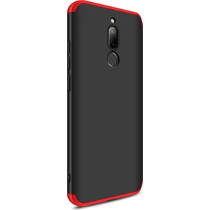 Xiaomi Redmi 8 Kılıf Double Dip 360 Protective Siyah - Kırmızı
