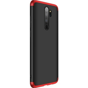 Xiaomi Redmi Note 8 Pro Kılıf Double Dip 360 Protective Siyah - Kırmızı